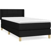 Image de vidaXL Lit boxspring avec matelas noir 80x200 cm tissu