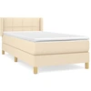 Image de vidaXL Lit boxspring avec matelas Crème 80x200 cm Tissu