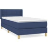 Image de vidaXL Lit boxspring avec matelas bleu 80x200 cm Tissu