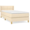 Image de vidaXL Lit boxspring avec matelas Crème 90x190 cm Tissu