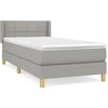 Image de vidaXL Lit boxspring avec matelas gris clair 90x200 cm Tissu