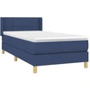 Image de vidaXL Lit boxspring avec matelas bleu 90x200 cm Tissu