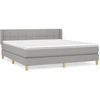 Image de vidaXL Lit boxspring avec matelas gris clair 180x200 cm Tissu