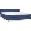 Image de vidaXL Lit boxspring avec matelas bleu 180x200 cm Tissu
