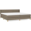 Image de vidaXL Lit boxspring avec matelas Taupe 200x200 cm Tissu