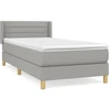 Image de vidaXL Lit boxspring avec matelas gris clair 80x200 cm Tissu