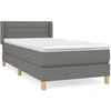 Image de vidaXL Lit boxspring avec matelas gris foncé 80x200 cm Tissu