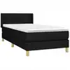 Image de vidaXL Lit boxspring avec matelas noir 80x200 cm tissu