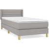 Image de vidaXL Lit boxspring avec matelas gris clair 90x190 cm Tissu