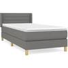 Image de vidaXL Lit boxspring avec matelas gris foncé 90x190 cm Tissu