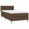 Image de vidaXL Lit boxspring avec matelas brun foncé 90x190 cm Tissu