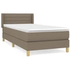 Image de vidaXL Lit boxspring avec matelas Taupe 90x190 cm Tissu