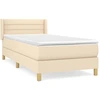 Image de vidaXL Lit boxspring avec matelas Crème 90x190 cm Tissu