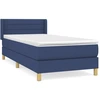 Image de vidaXL Lit boxspring avec matelas bleu 90x190 cm Tissu
