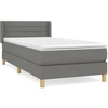 Image de vidaXL Lit boxspring avec matelas gris clair 100x200 cm Tissu