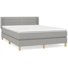 Image de vidaXL Lit boxspring avec matelas gris clair 140x190 cm Tissu