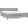 Image de vidaXL Lit boxspring avec matelas gris clair 180x200 cm Tissu