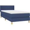 Image de vidaXL Lit boxspring avec matelas bleu 80x200 cm Tissu