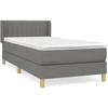 Image de vidaXL Lit boxspring avec matelas gris foncé 90x190 cm Tissu