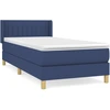 Image de vidaXL Lit boxspring avec matelas bleu 90x190 cm Tissu