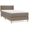 Image de vidaXL Lit boxspring avec matelas Taupe 90x200 cm Tissu