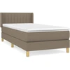 Image de vidaXL Lit boxspring avec matelas Taupe 100x200 cm Tissu