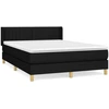 Image de vidaXL Lit boxspring avec matelas noir 140x190 cm Tissu