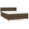 Image de vidaXL Lit boxspring avec matelas brun foncé 140x190 cm Tissu