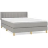 Image de vidaXL Lit boxspring avec matelas gris clair 140x200 cm Tissu
