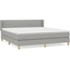 Image de vidaXL Lit boxspring avec matelas gris clair 160x200 cm Tissu