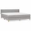 Image de vidaXL Lit boxspring avec matelas gris clair 180x200 cm Tissu
