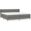 Image de vidaXL Lit boxspring avec matelas gris foncé 200x200 cm Tissu