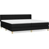 Image de vidaXL Lit boxspring avec matelas noir 200x200 cm tissu
