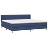 Image de vidaXL Lit boxspring avec matelas bleu 200x200 cm Tissu