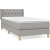 Image de vidaXL Lit boxspring avec matelas gris clair 80x200 cm Tissu
