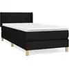 Image de vidaXL Lit boxspring avec matelas noir 80x200 cm tissu