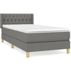 Image de vidaXL Lit boxspring avec matelas gris foncé 90x190 cm Tissu