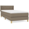 Image de vidaXL Lit boxspring avec matelas Taupe 90x190 cm Tissu