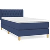 Image de vidaXL Lit boxspring avec matelas bleu 90x190 cm Tissu