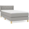 Image de vidaXL Lit boxspring avec matelas gris clair 90x200 cm Tissu
