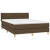Image de vidaXL Lit boxspring avec matelas brun foncé 140x190 cm Tissu