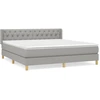Image de vidaXL Lit boxspring avec matelas gris clair 160x200 cm Tissu