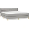Image de vidaXL Lit boxspring avec matelas gris clair 180x200 cm Tissu