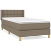 Image de vidaXL Lit boxspring avec matelas Taupe 90x190 cm Tissu