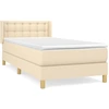 Image de vidaXL Lit boxspring avec matelas Crème 90x200 cm Tissu