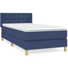 Image de vidaXL Lit boxspring avec matelas bleu 100x200 cm Tissu
