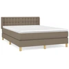 Image de vidaXL Lit boxspring avec matelas Taupe 140x190 cm Tissu