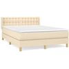 Image de vidaXL Lit boxspring avec matelas Crème 140x190 cm Tissu