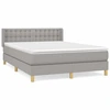 Image de vidaXL Lit boxspring avec matelas gris clair 140x200 cm Tissu