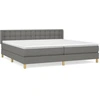 Image de vidaXL Lit boxspring avec matelas gris foncé 160x200 cm Tissu